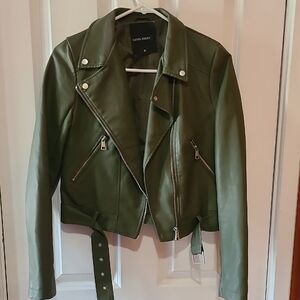 Women's Green Vegan Leather Jacket